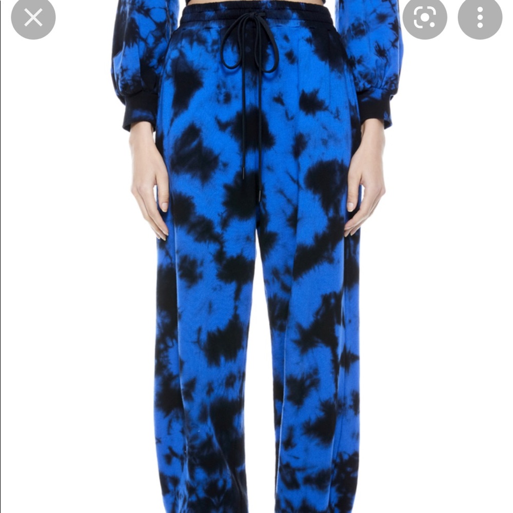 Alice and Olivia Tie-dye black blue sweatpants XS